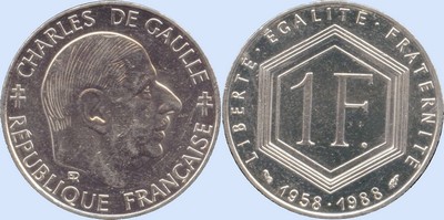 1 Franc DE GAULLE